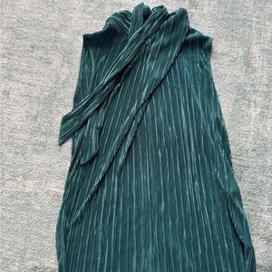Elegant Teal Pleated Top